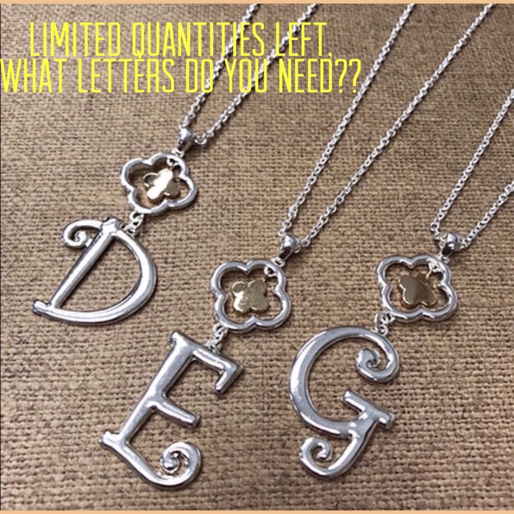 Longer Modern Initial Necklaces, NWT